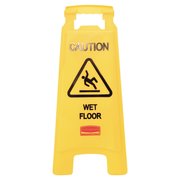 Rubbermaid Commercial Caution Wet Floor Sign, 11 x 12 x 25, Bright Yellow, PK6, 6PK FG611277YEL